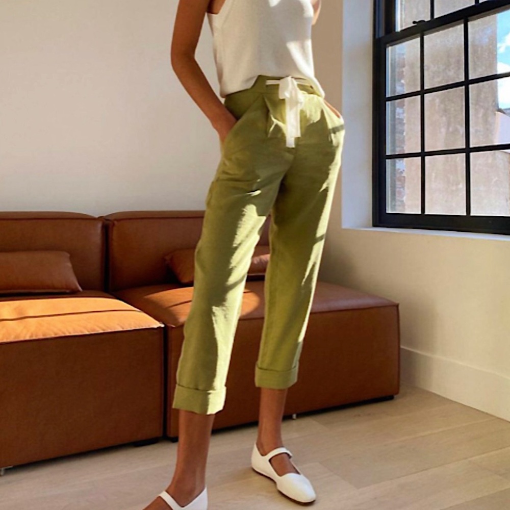 Aritzia Wilfred new allant pants in bright moss - size 2